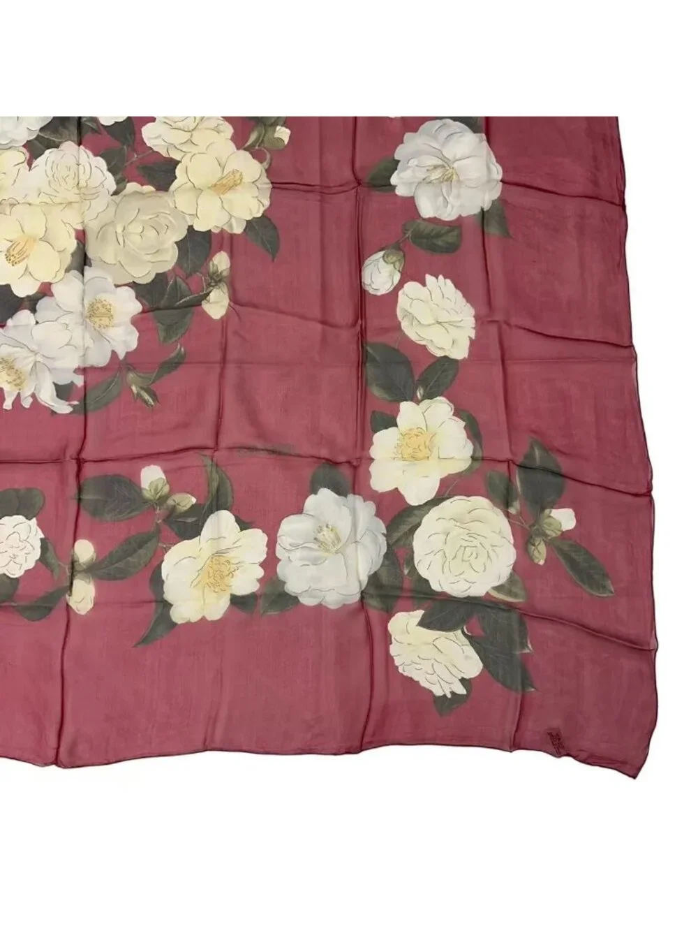 Chanel Scarf Silk Extra Large Camellia Pattern